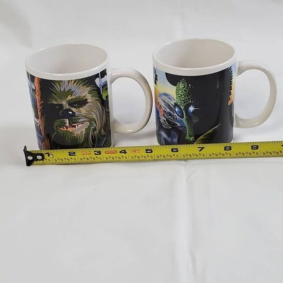 Star Wars Coffee Mug Set of 2 – Chewbacca, Han Solo, Lando, Greedo – Vintage Gal - Picture 9 of 9